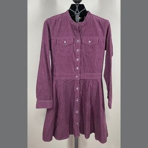 NEW Gap Dress Womens 0 red purple corduroy fit flare preppy vintage retro